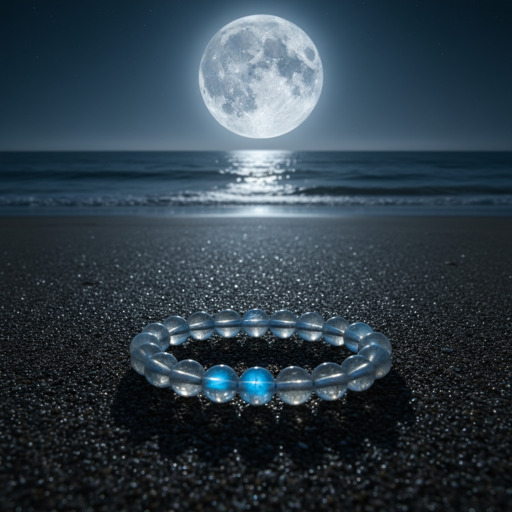 Grey Moonstone Mala Bracelet