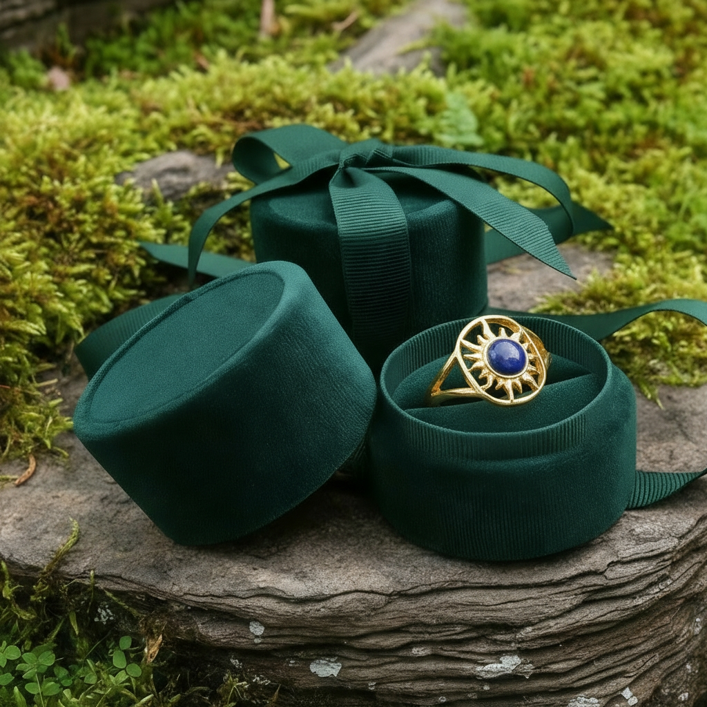 Lapis Lazuli Solar Gold Ring