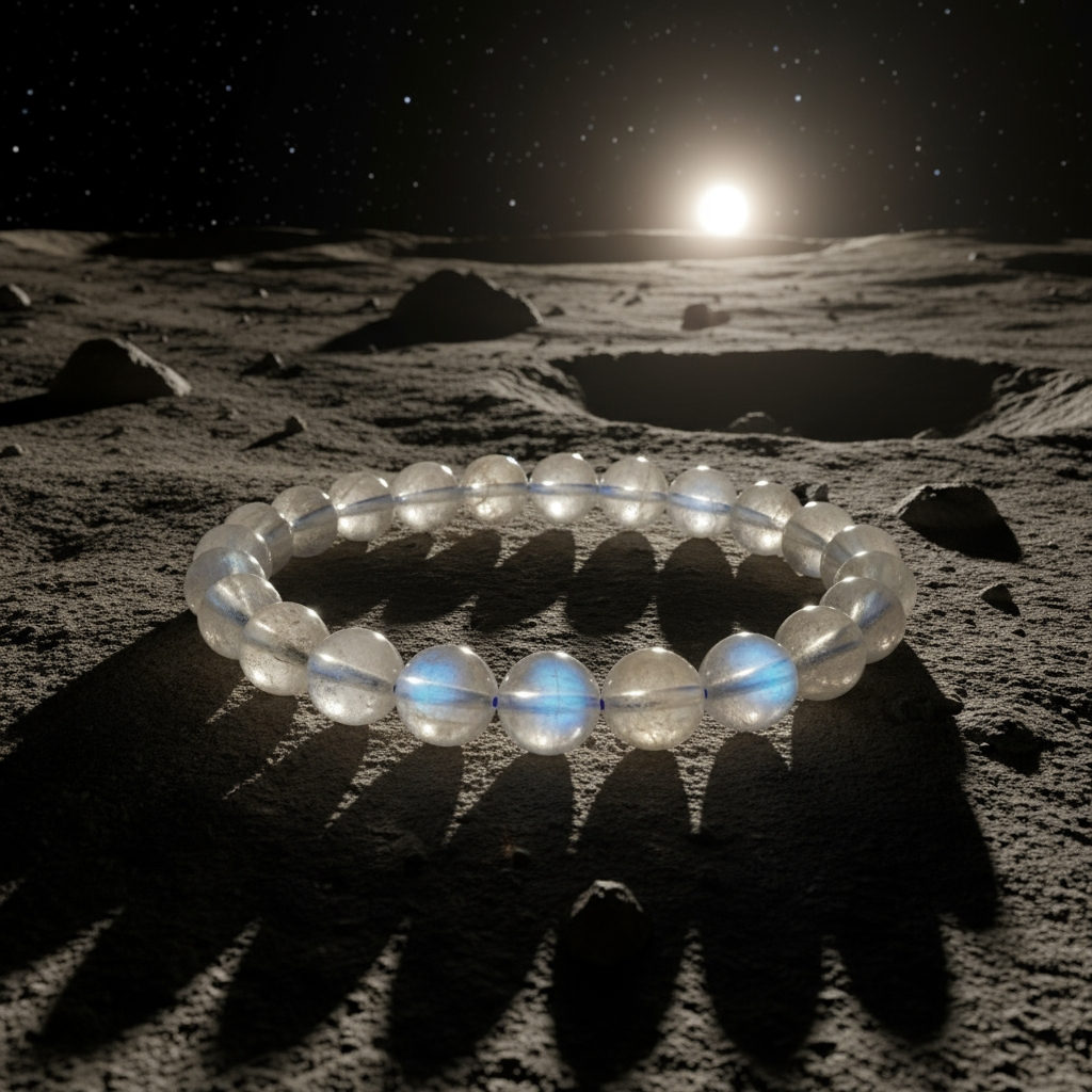 Grey Moonstone Mala Bracelet