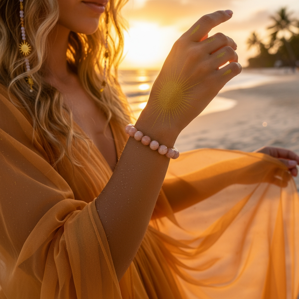 Golden Sunstone Mala Bracelet