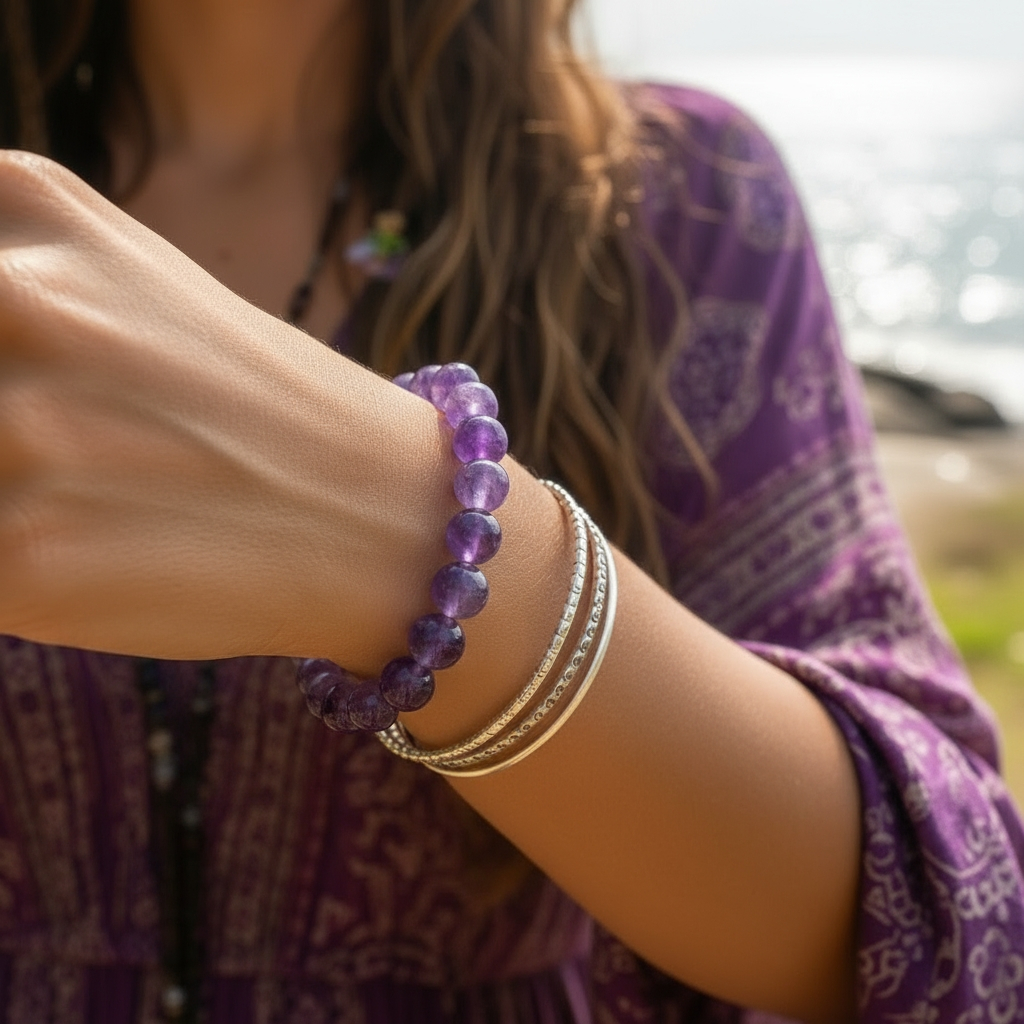 Amethyst Mala Bracelet