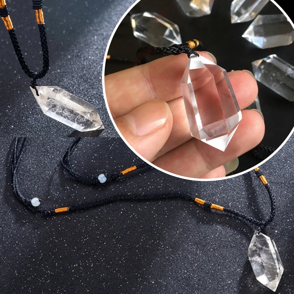 Double Pointed Crystal Quartz Pendant