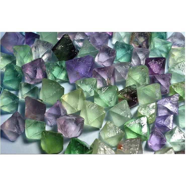 50 Grams Rough-Tumbled Fluorite Octahedrons (50 Grams) (5-15 Stones)