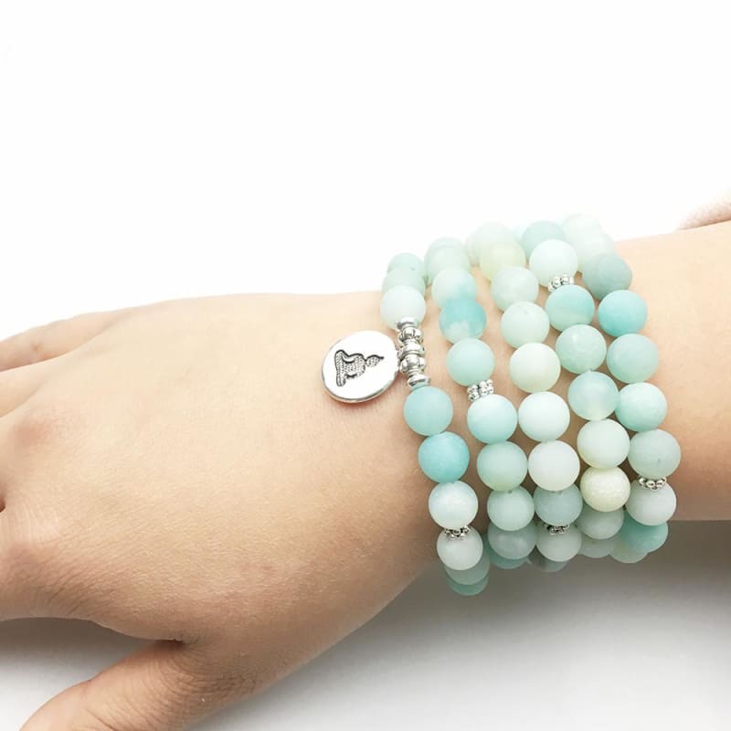 Amazonite Mala Bead Bracelet Or Necklace