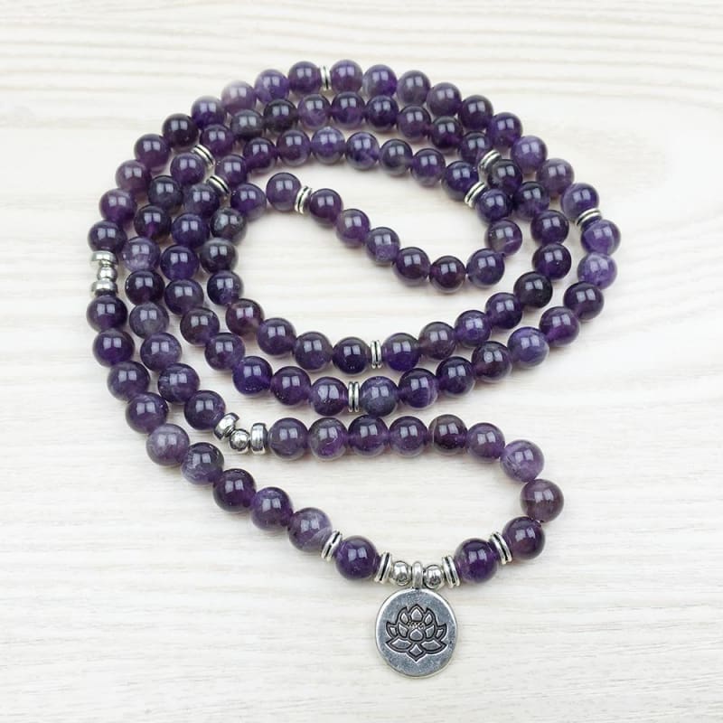 Amethyst Mala Bead Bracelet Or Necklace