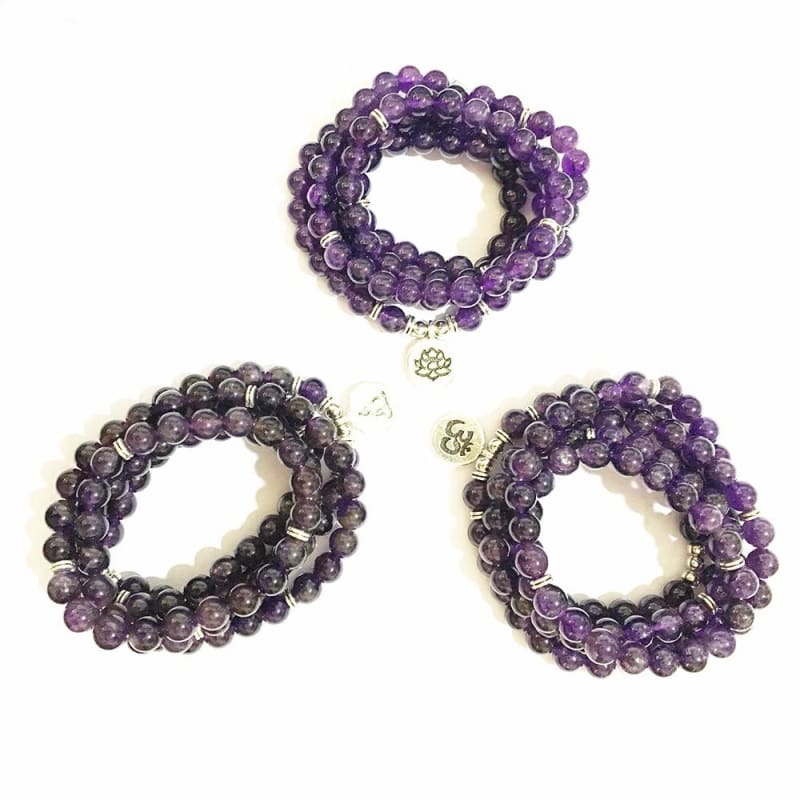 Amethyst Mala Bead Bracelet Or Necklace