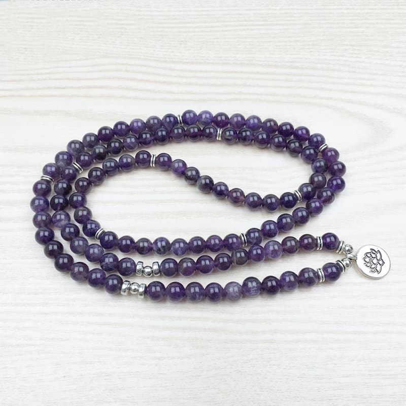 Amethyst Mala Bead Bracelet Or Necklace
