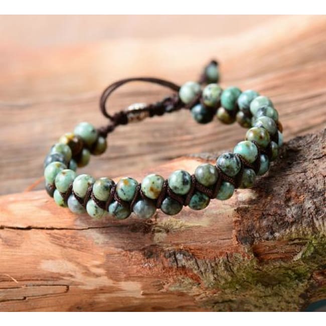 Earth Spirit Braided Woven Natural Stone Bracelet - African