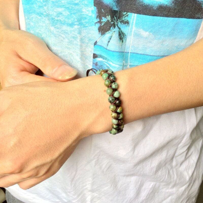 Earth Spirit Braided Woven Natural Stone Bracelet