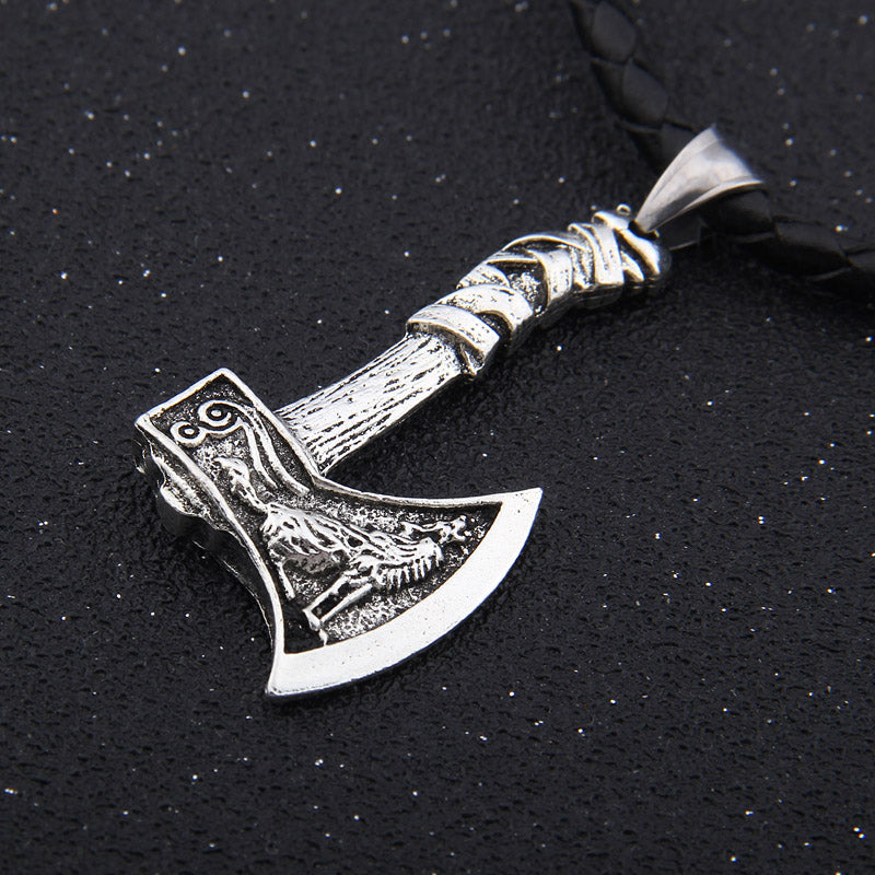 Viking Wolf God (Fenrir) Waraxe Pendant