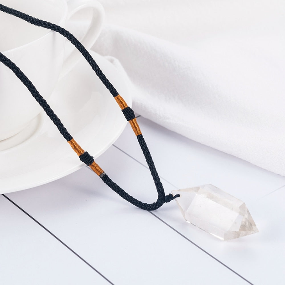 Double Pointed Crystal Quartz Pendant