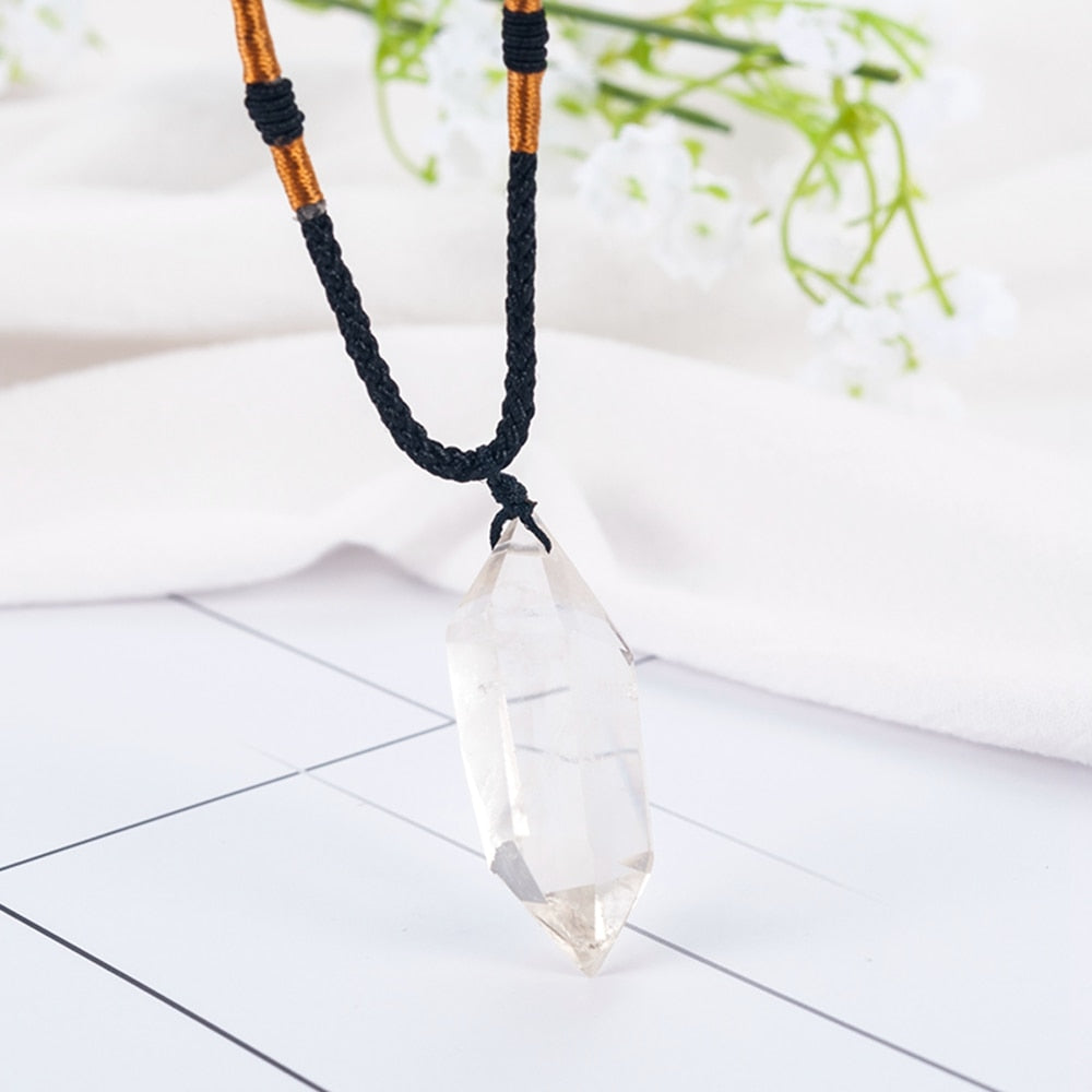 Double Pointed Crystal Quartz Pendant