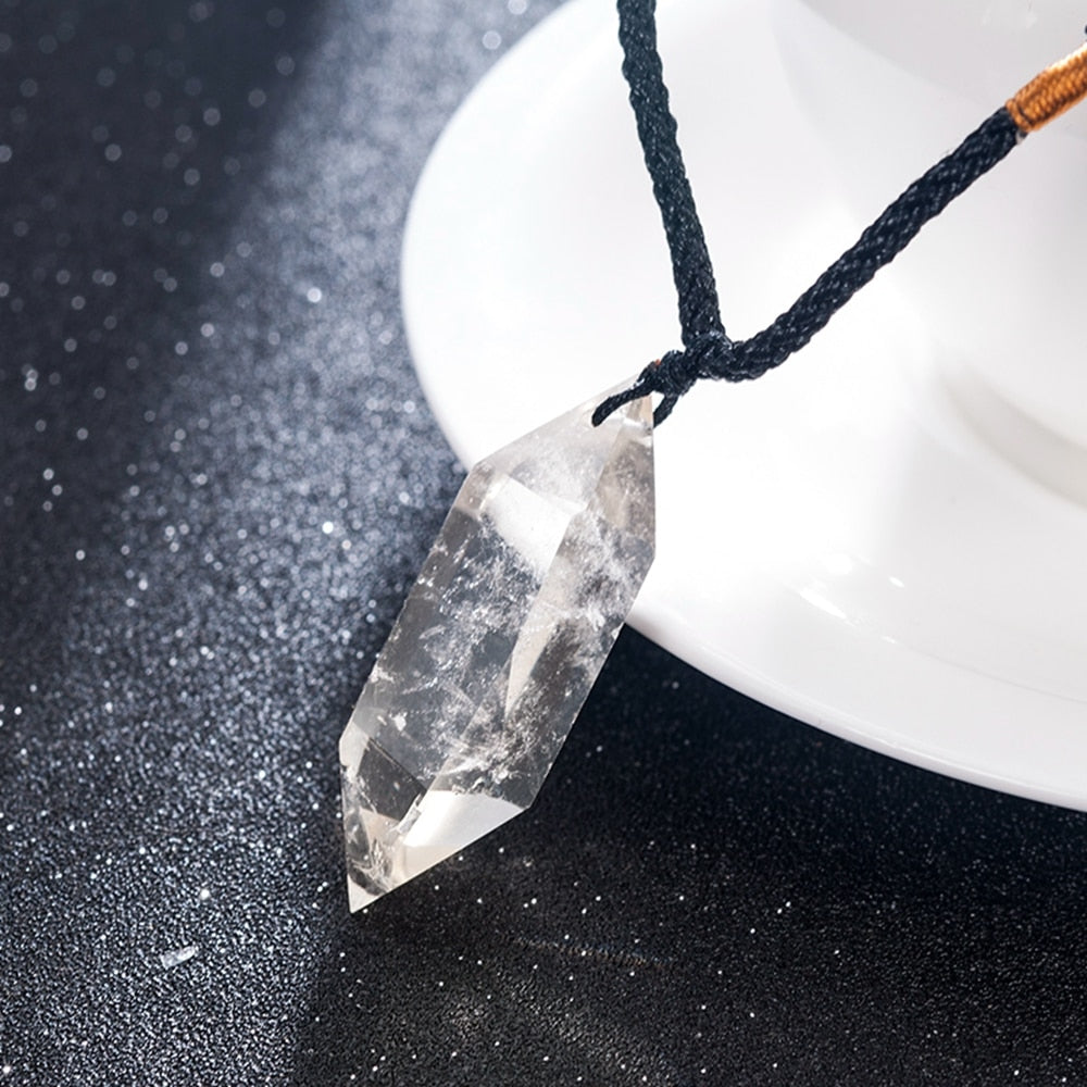 Double Pointed Crystal Quartz Pendant