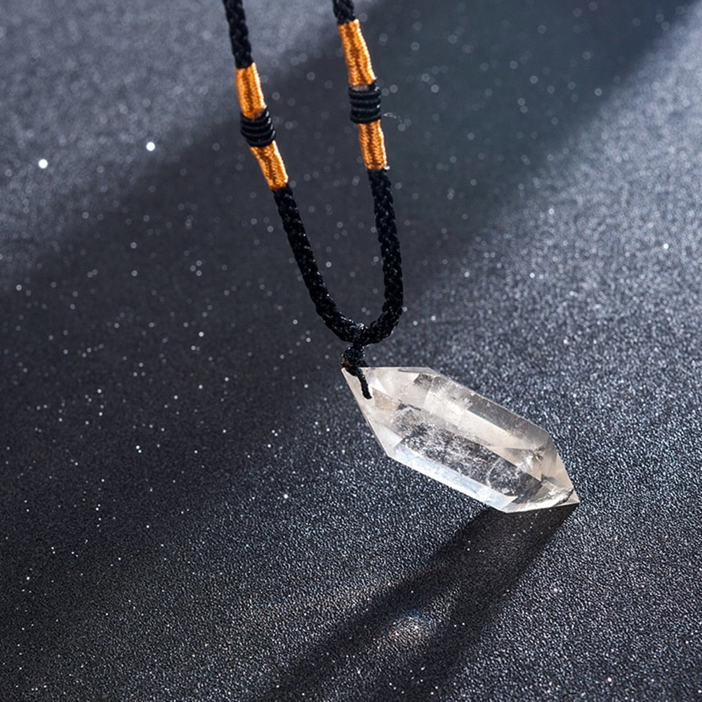 Double Pointed Crystal Quartz Pendant