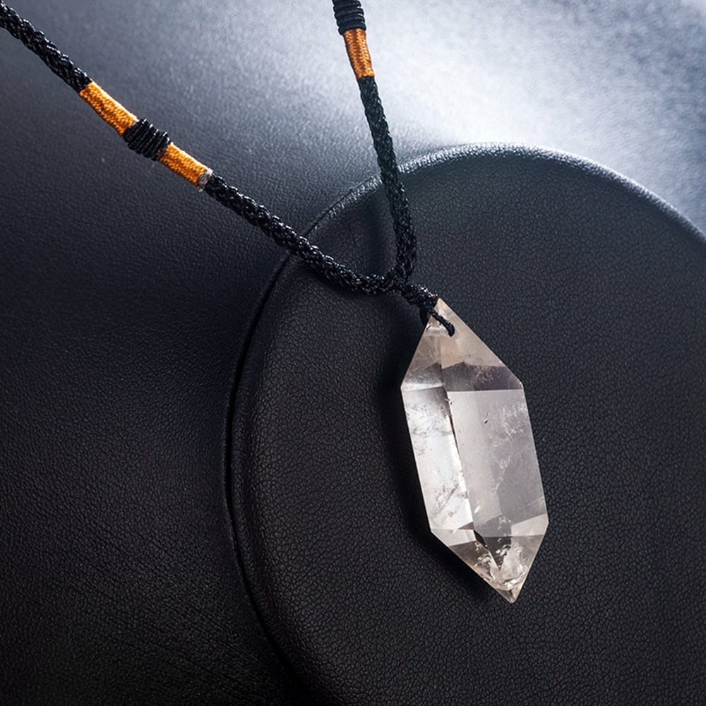 Double Pointed Crystal Quartz Pendant