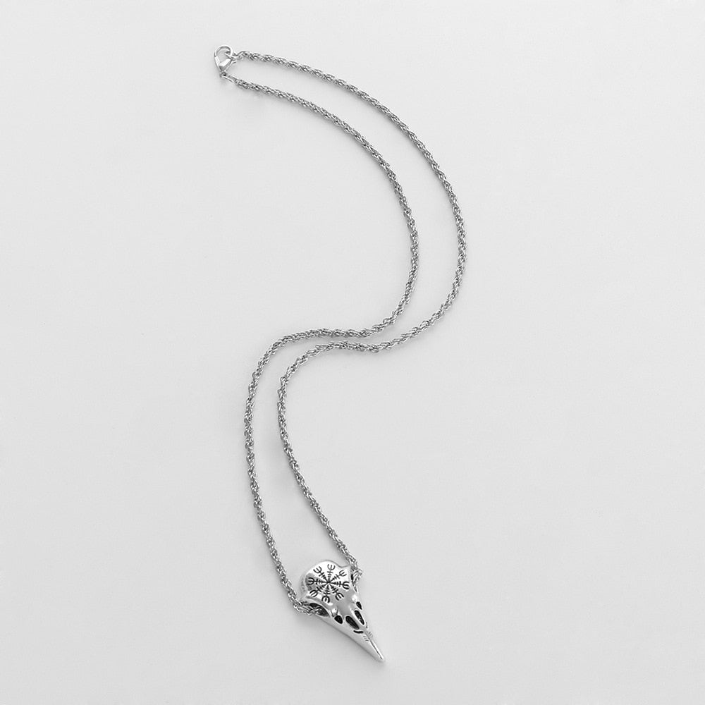 Viking Pendant Odin's Raven Huginn with Nordic Rune