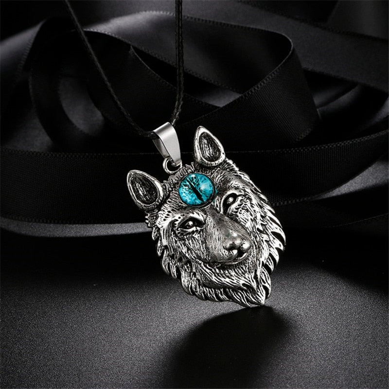 Viking Wolf Eye Silver Pendant
