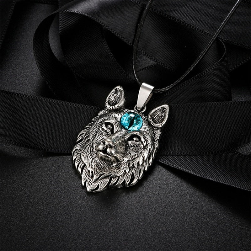 Viking Wolf Eye Silver Pendant