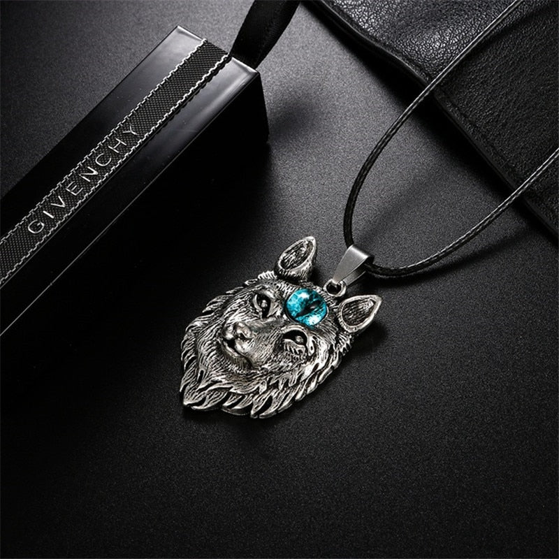 Viking Wolf Eye Silver Pendant