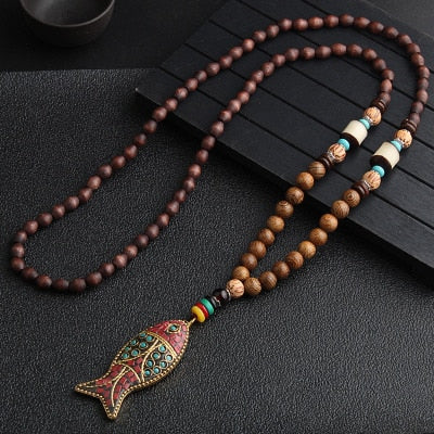 Ethnic Horn Fish Mala Necklace