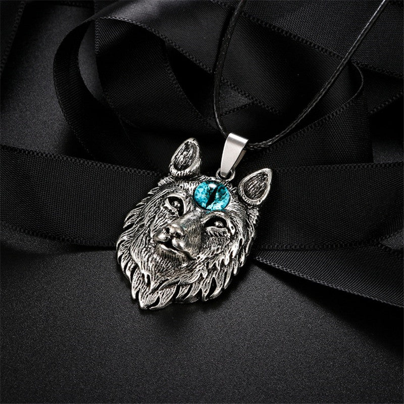 Viking Wolf Eye Silver Pendant