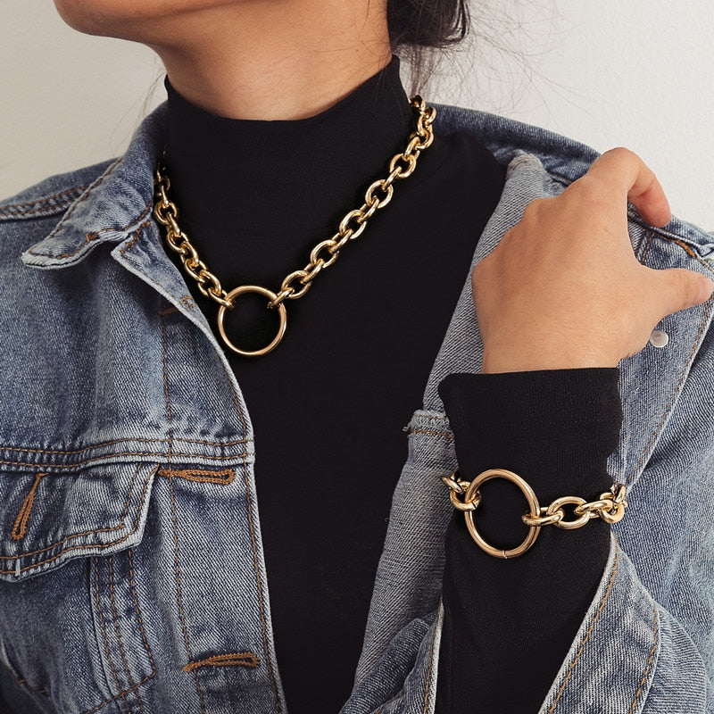 Retro Metal Bracelet Necklace