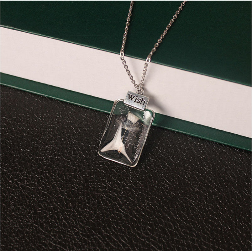 Dandelion Glass Necklace