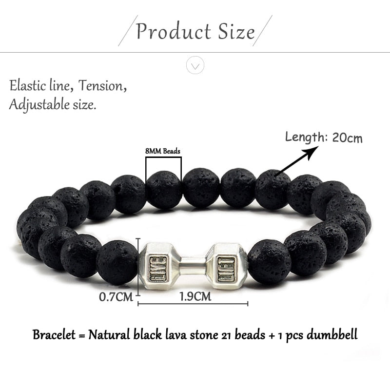 Live & Lift Lava Bead Mala Bracelet