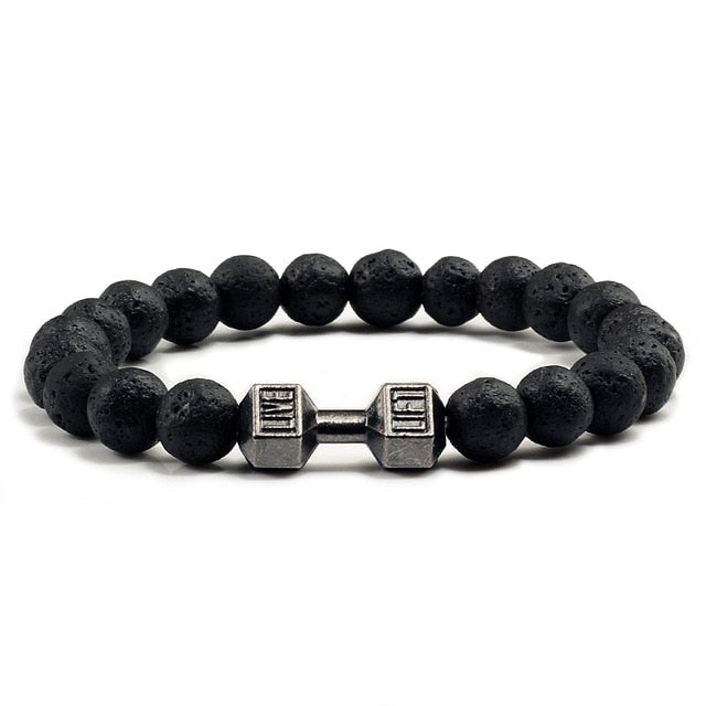Live & Lift Lava Bead Mala Bracelet