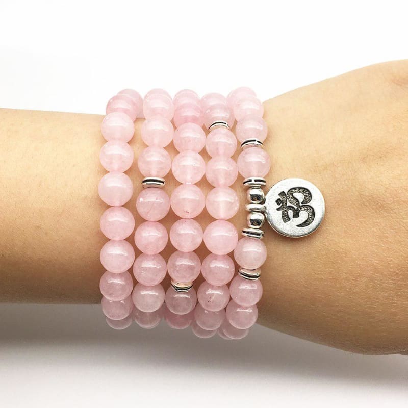 Rose Quartz Mala Bead Bracelet