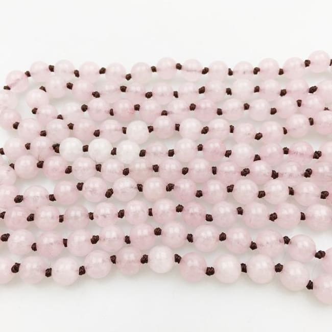 Rose Quartz Mala Bead Necklace