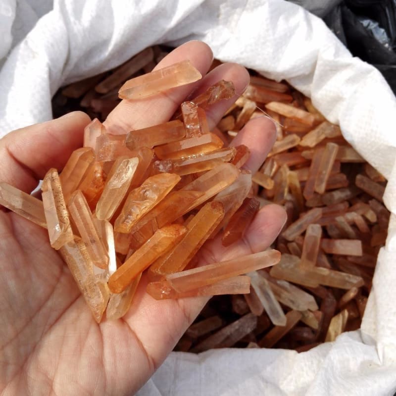 Tibetan Himalaya Red Soil Quartz Rough Shards (100 Grams) (10-20 Stones)