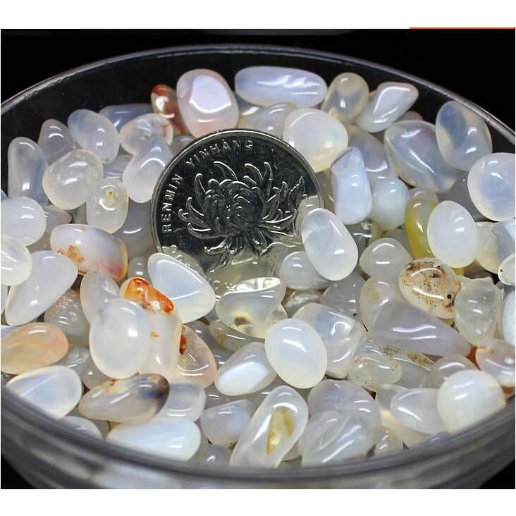 White Agate Tumbled Stones (100 Grams) (10-30 Stones)