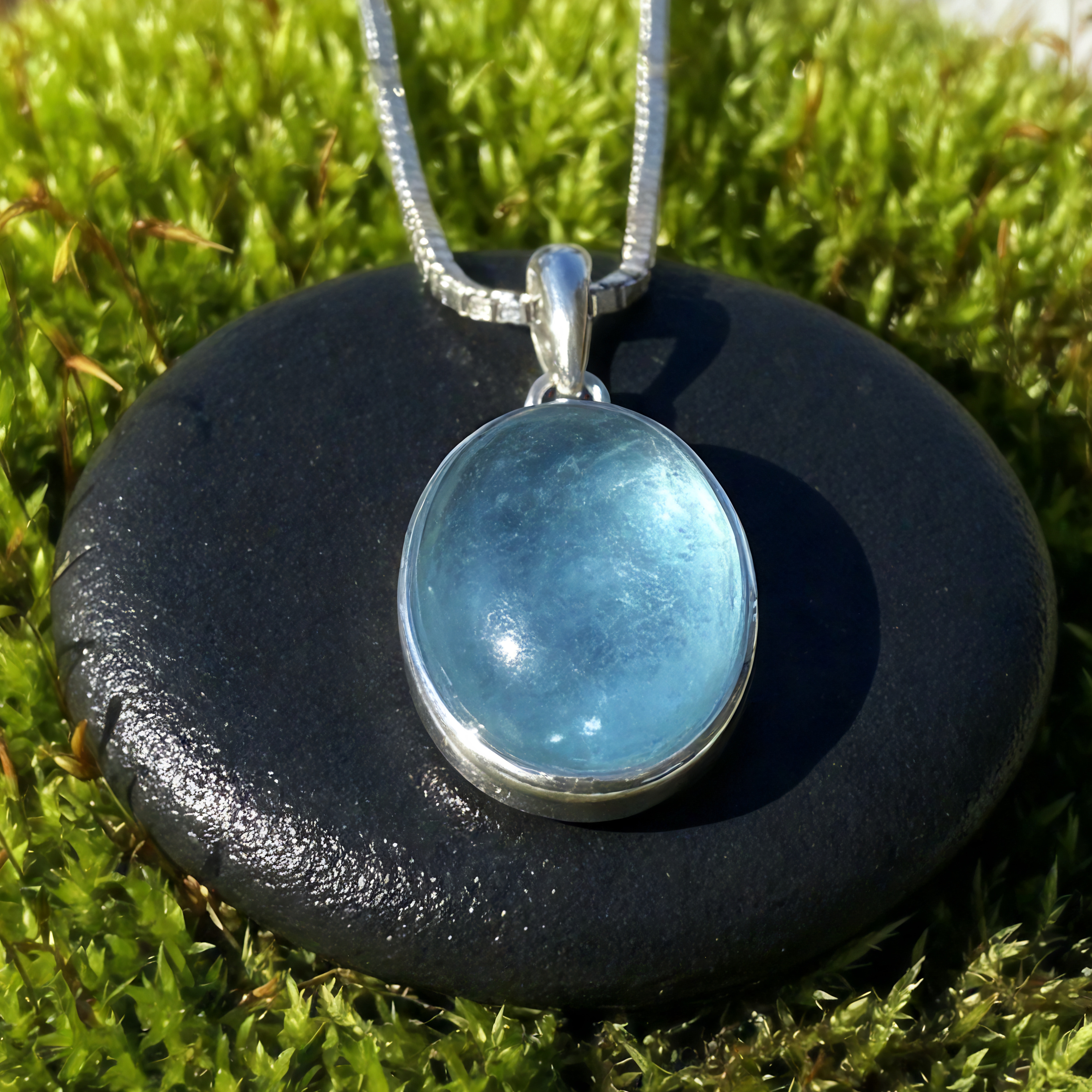 Aquamarine & Silver Serenity Necklace