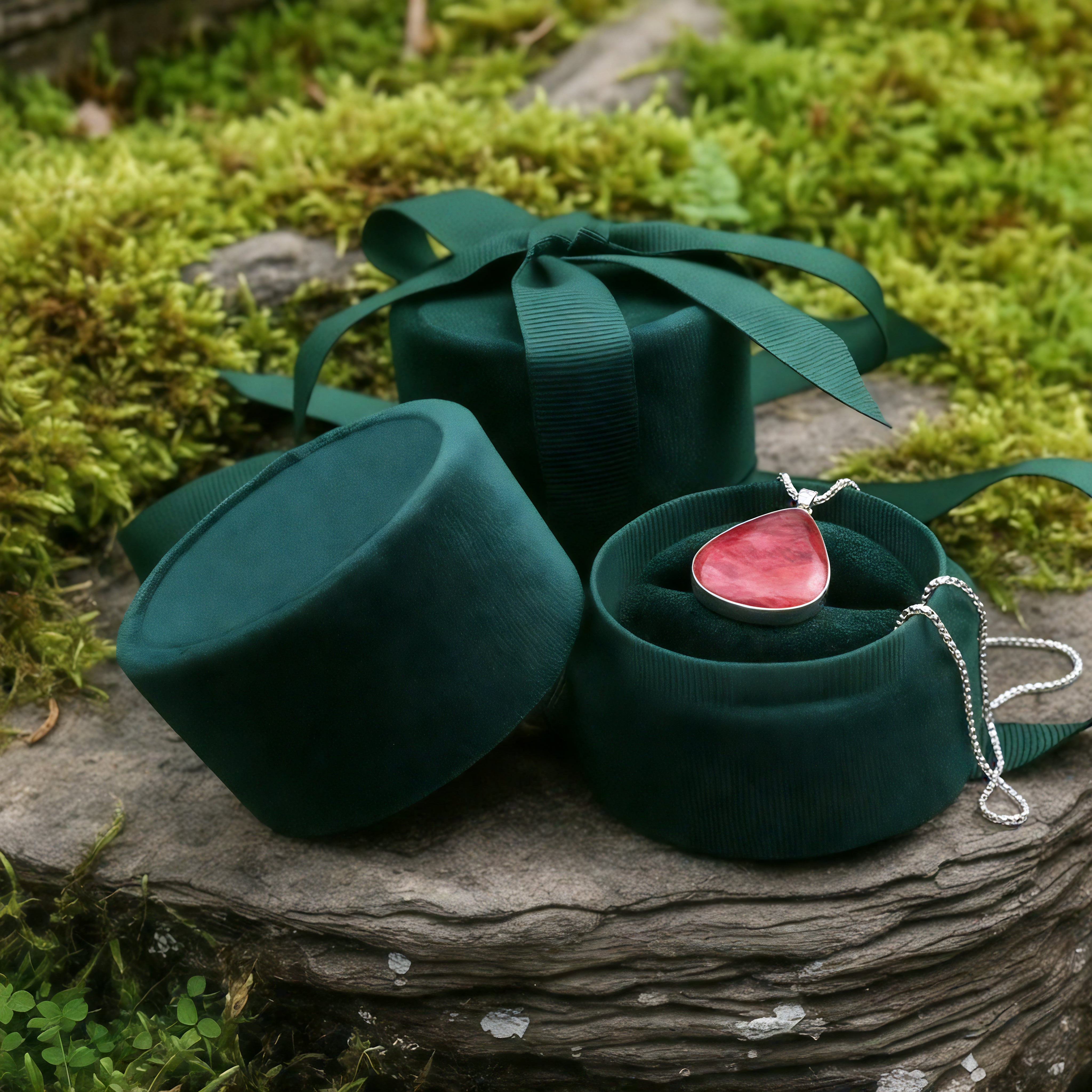 Rhodochrosite & Silver Compassion Necklace