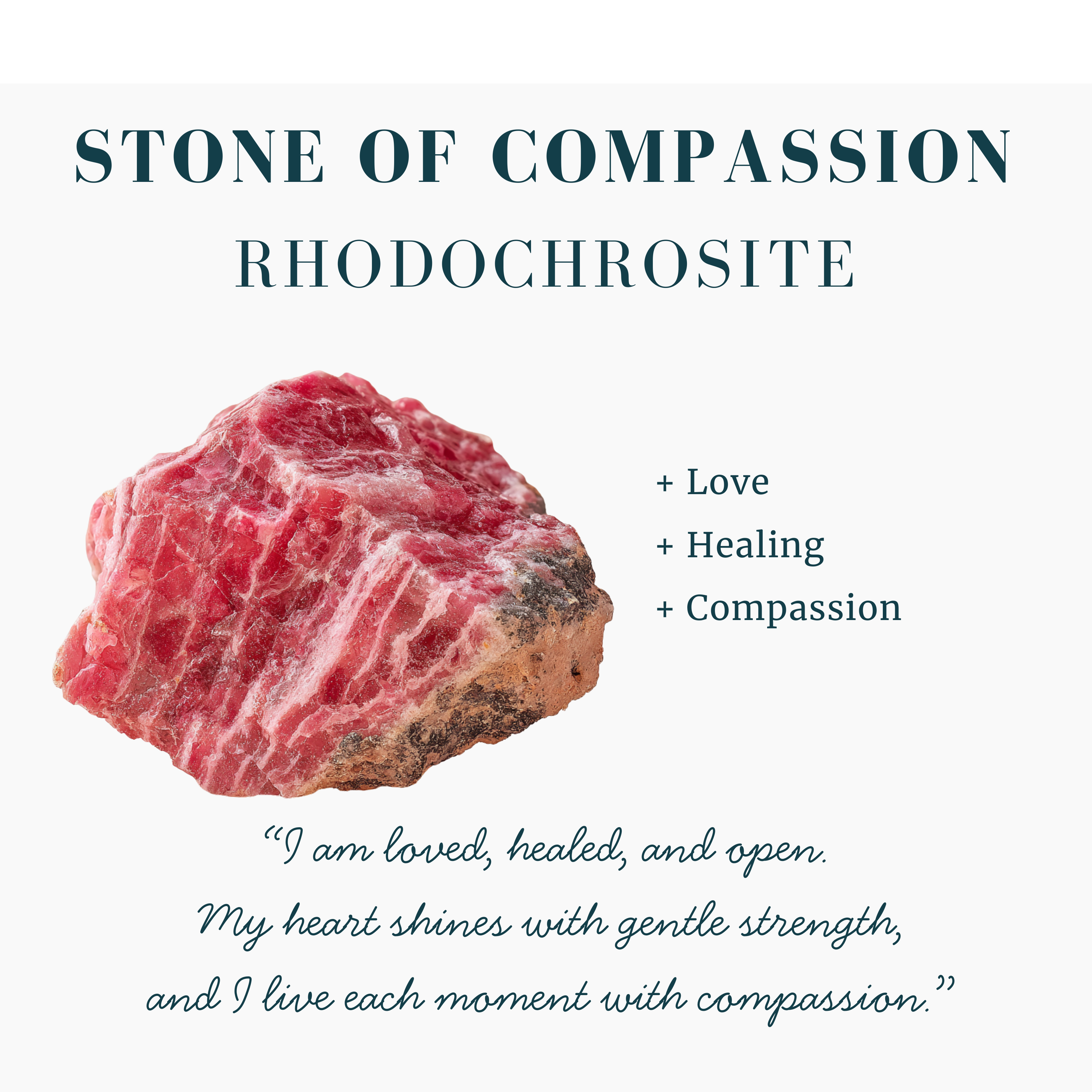 Rhodochrosite & Silver Compassion Necklace