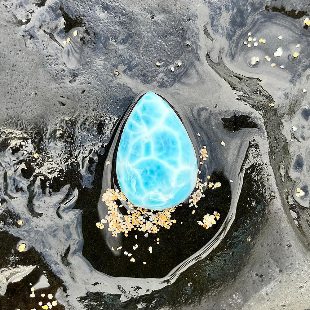 Larimar Teardrop Cabochon - The Stone of Atlantis