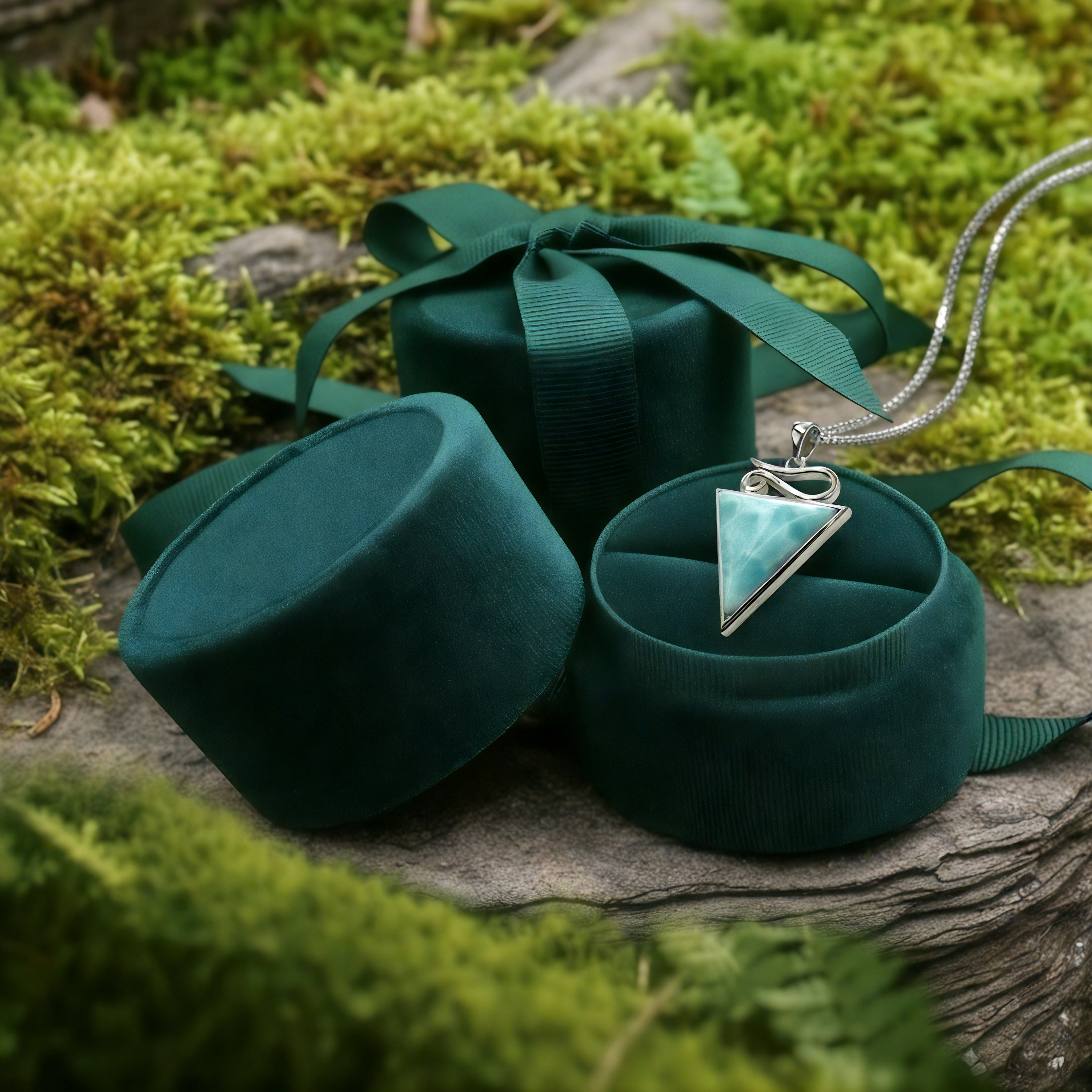 Larimar Silver Trinity Necklace