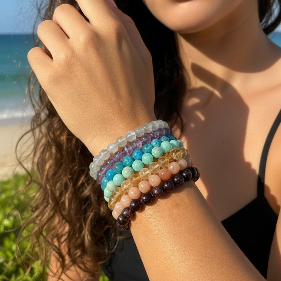 Seven Chakra Mala Gemstone Bracelet Set