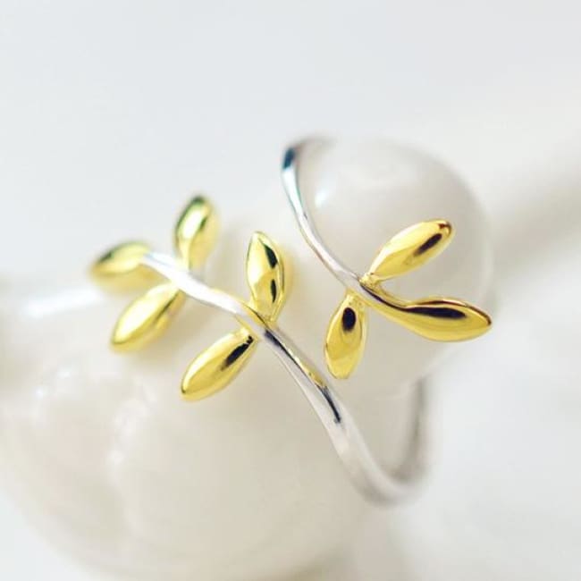 925 Silver Olive Branch Fairytale Adjustable Ring