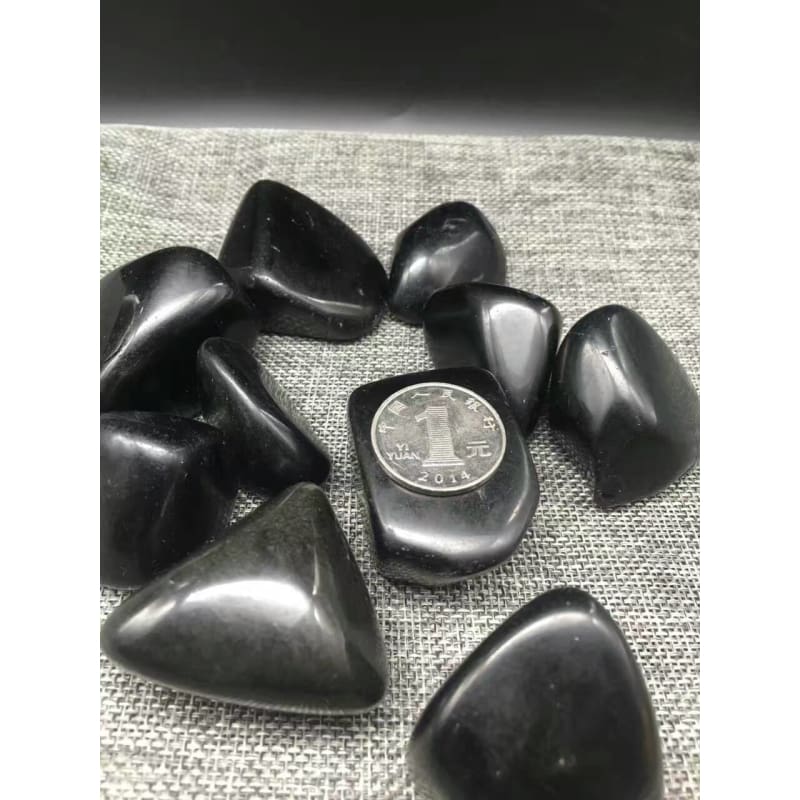 Black Tourmaline Tumbled Stones (100 Grams) (5-15 Stones)