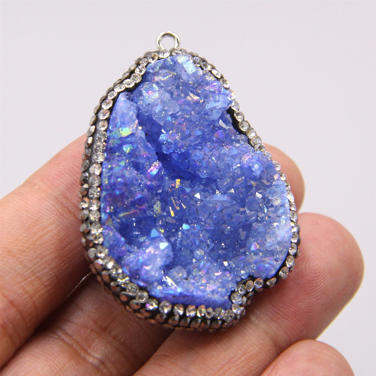 Blue Quartz Druzy Pendant