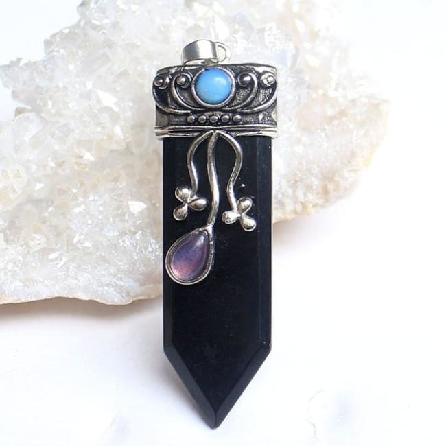 Trinity Stone Pendant - Obsidian