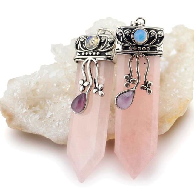 Trinity Stone Pendant - Rose Quartz