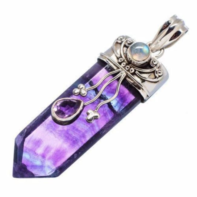 Trinity Stone Rainbow Fluorite Pendant