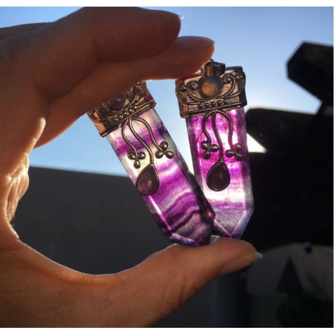 Trinity Stone Rainbow Fluorite Pendant