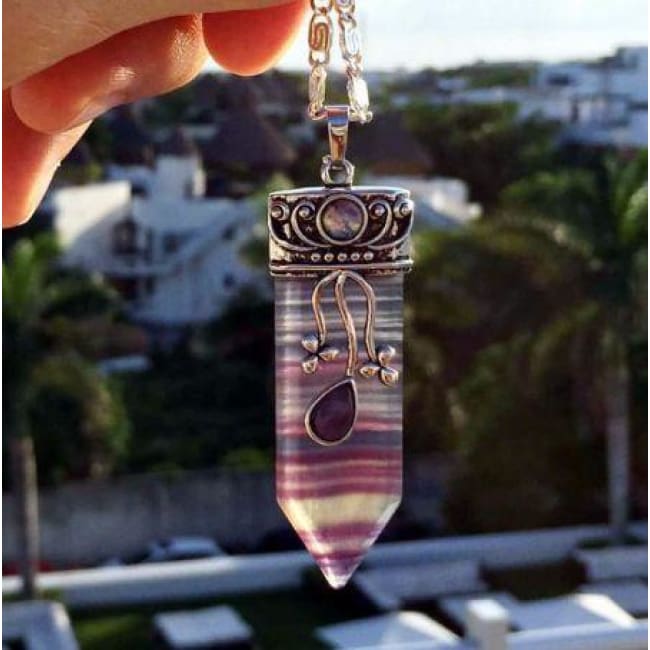 Trinity Stone Rainbow Fluorite Pendant